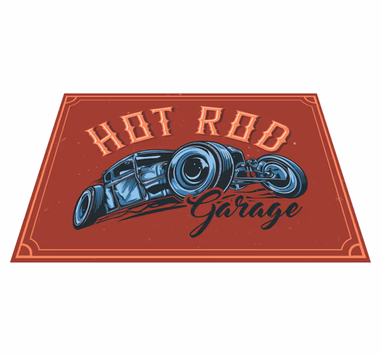 Βινταζέ χαλί από βινύλιο θέμα hot rod - TenStickers