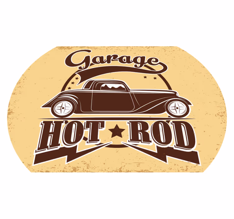 Βινταζέ χαλί από βινύλιο γκαράζ hot rod - TenStickers