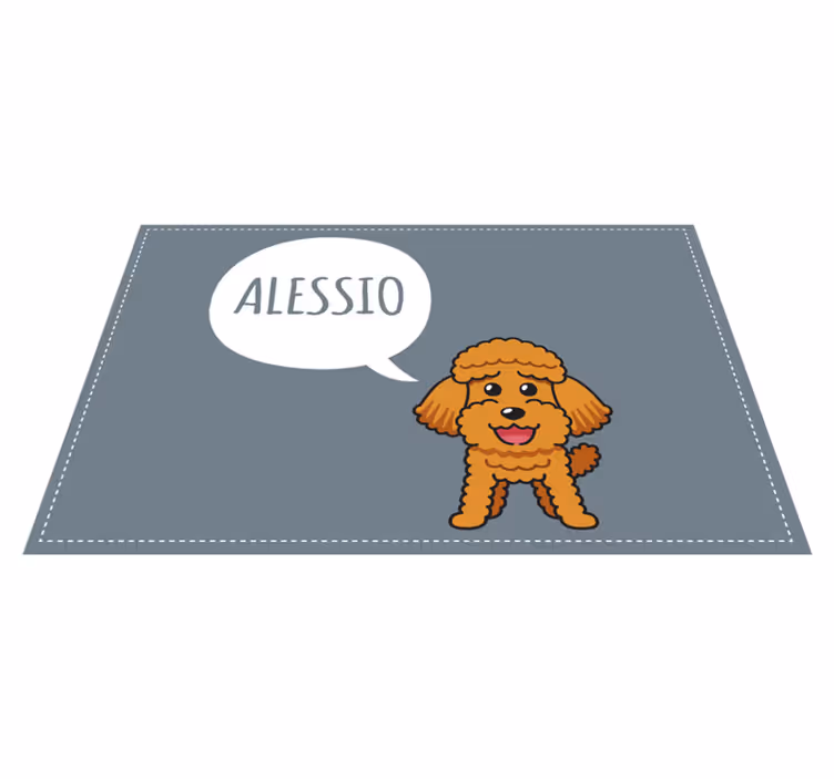 κινούμενα σχέδια χαρακτήρα χαρούμενο poodle σκύλος κουβέρτα ζώων - TenStickers