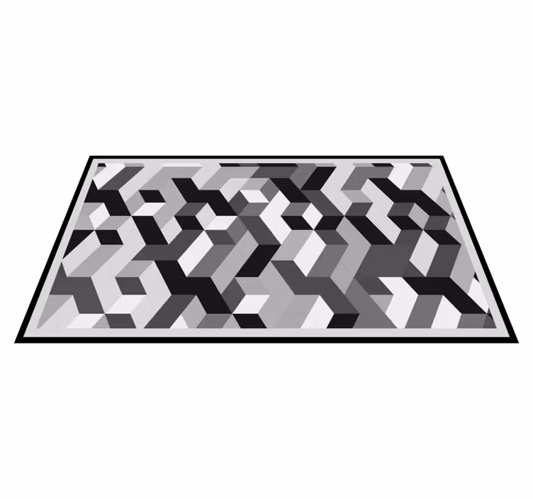 μοντέρνο γκρι 3d κύβους γεωμετρικά χαλί - TenStickers