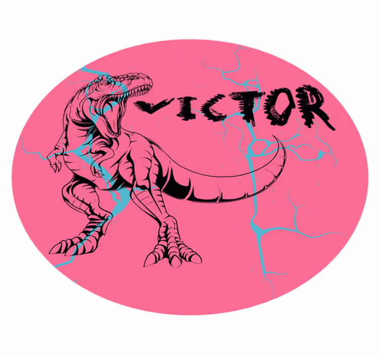 μοκέτα βινυλίου ροζ t-rex με όνομα - TenStickers