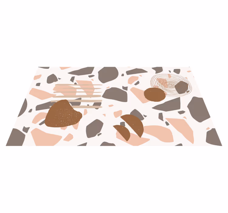 παστέλ terrazzo με φιγούρες ελάχιστο χαλί - TenStickers