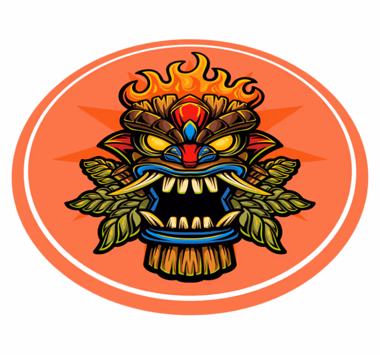 χαλί εφηβικής κρεβατοκάμαρας μάσκα tiki - TenStickers