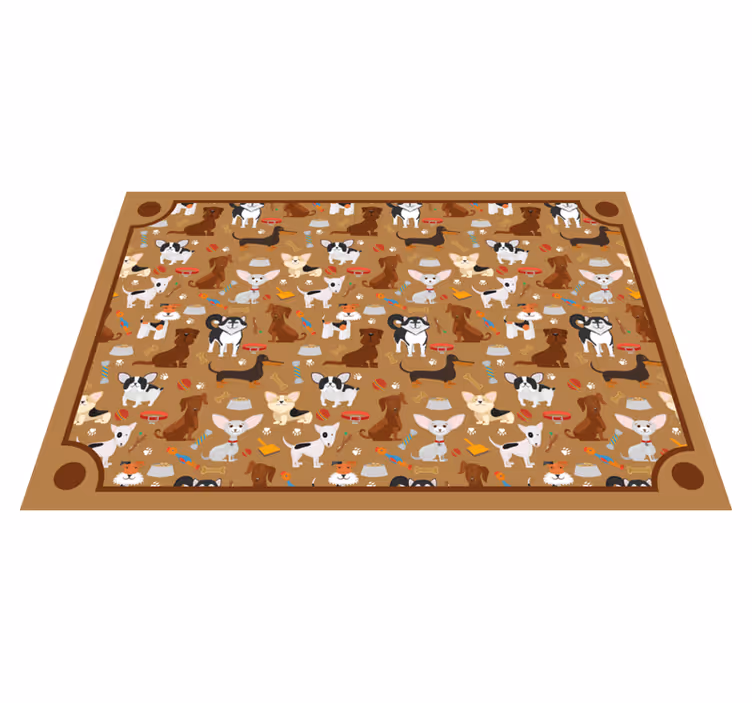 διαφορετικά χαριτωμένα σκυλιά μοτίβο ζώων χαλί - TenStickers