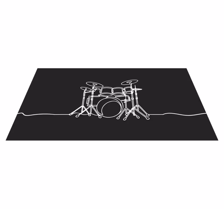 Line art drum κομψό σχέδιο μοντέρνο χαλί - TenStickers