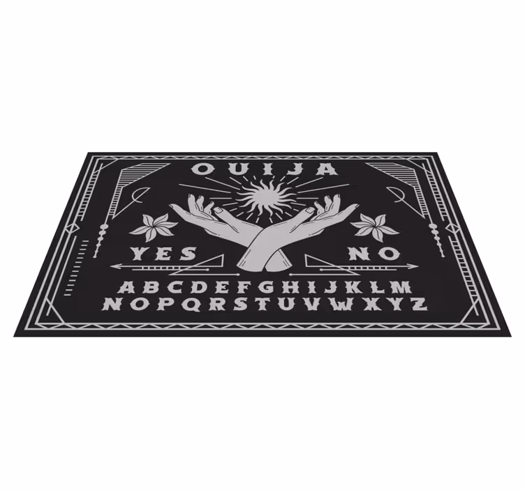 ασπρόμαυρο vintage χαλί από χαρτόνι ouija - TenStickers