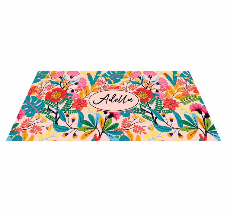 Vintage χρώματα αφηρημένο σχέδιο floral χαλί - TenStickers
