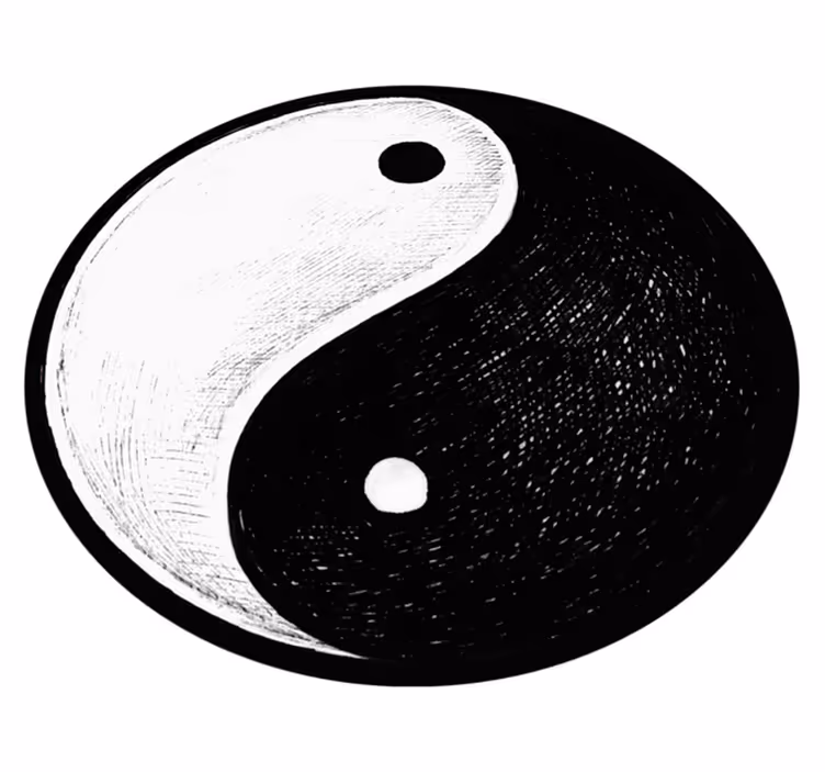 αυθεντικό μοντέρνο χαλί ισορροπίας yin yang - TenStickers