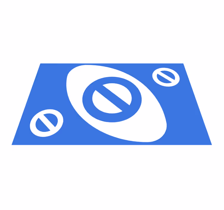 Stop κάρτα uno με μπλε χρώμα έφηβος χαλί βινυλίου - TenStickers