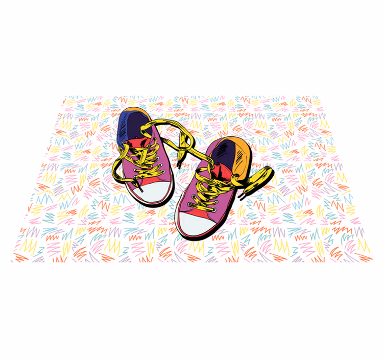Converse illustration 80s vintage χαλί παπουτσιών - TenStickers