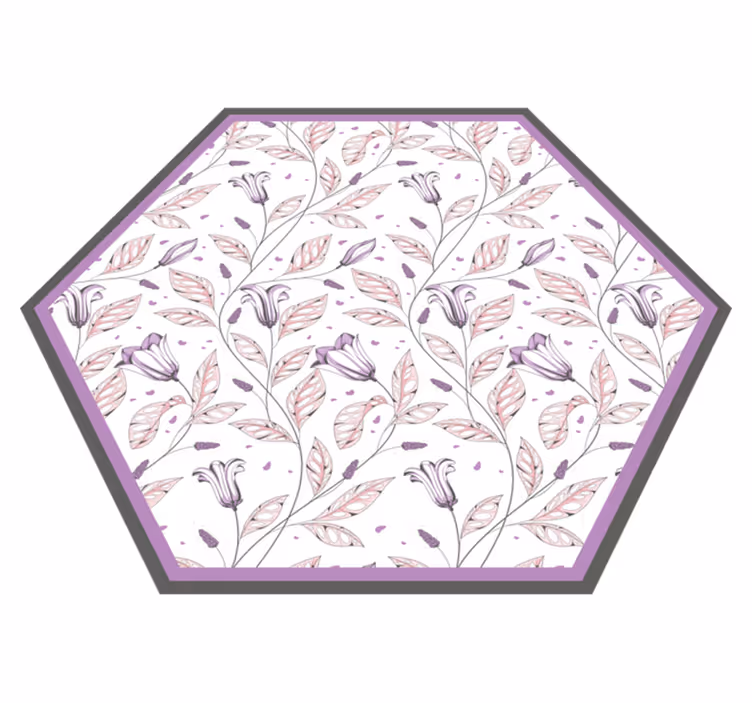 μοβ κομψή τουλίπα μοτίβο floral χαλί - TenStickers