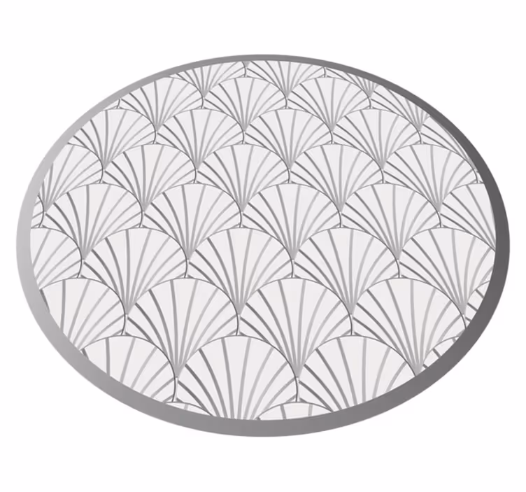 Art deco λευκά κοχύλια μοτίβο κεραμιδιών - TenStickers