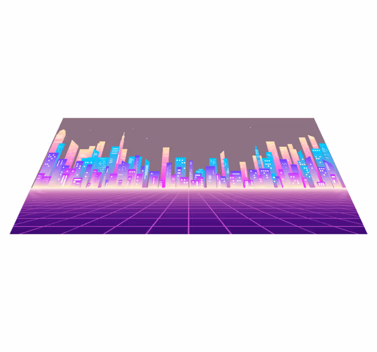 Φουτουριστικό vintage χαλί της δεκαετίας του '80 vaporwave - TenStickers