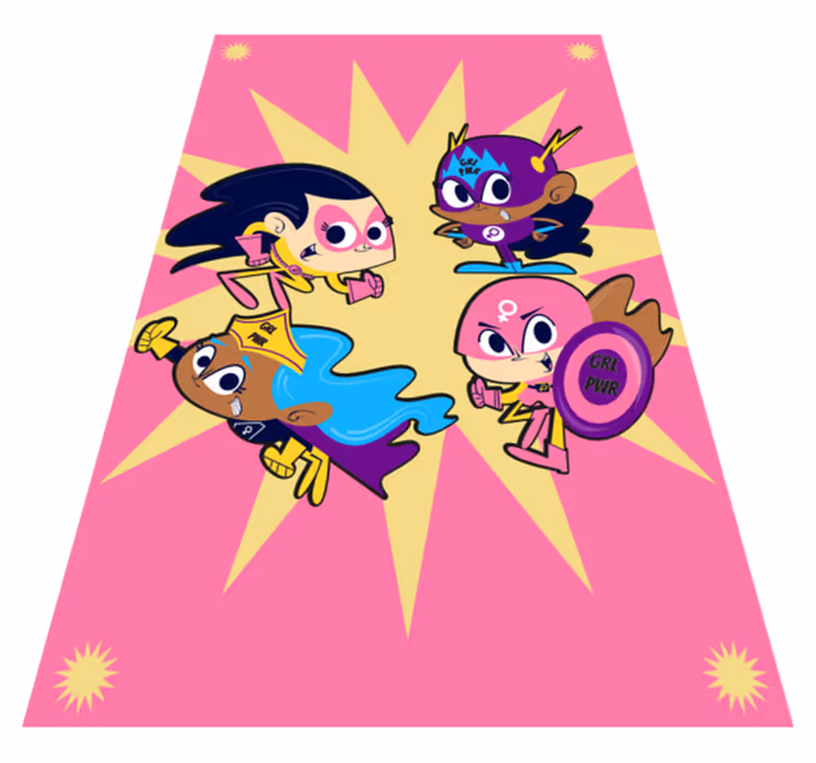 πολλές γυναίκες super-heroes παιδικό χαλί βινυλίου - TenStickers