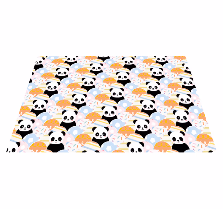 χαλί ζωάκι με σχέδιο patchwork ζωάκι panda - TenStickers
