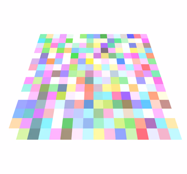 πολύχρωμα τετράγωνα pixel μοτίβο γεωμετρικά χαλιά - TenStickers