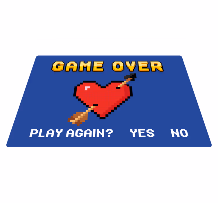 Χαλιά βινυλίου με φράσεις Καρδιά σε pixel game over - TenStickers
