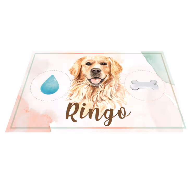 Χαλί για ζώα με νερό και τροφή golden retriever - TenStickers