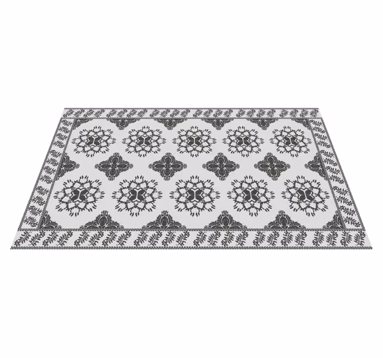 Βινυλιακό χαλί τραπεζαρίας floral vintage σχέδιο - TenStickers