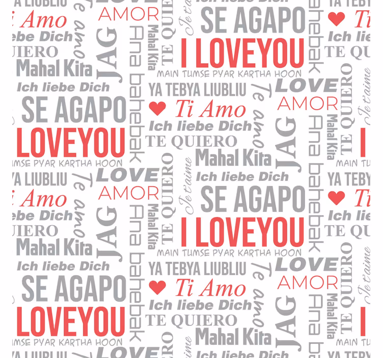 Χαρτί τοίχου με γράμματα i love you διαφορετικές γλώσσες - TenStickers