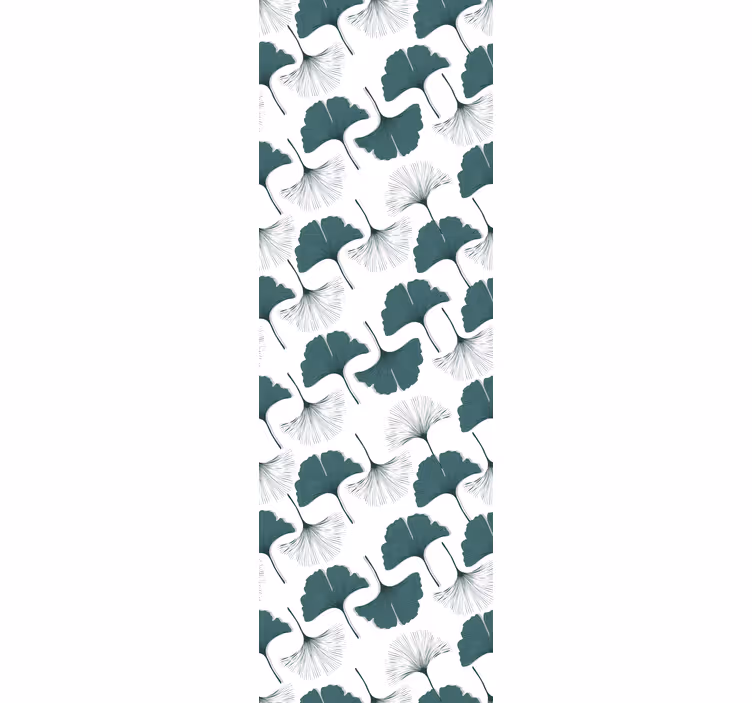 Φύλλα ταπετσαρίας γκρι διάταξη ginkgo - TenStickers