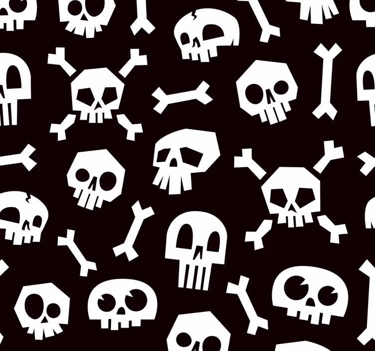 ταπετσαρία αποκριών κρανία και οστά - TenStickers
