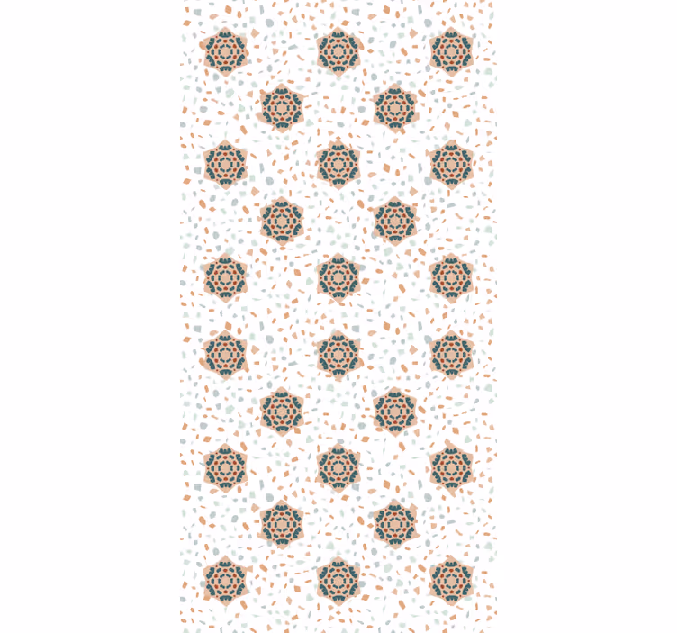 Ταπετσαρία με υφή terrazzo με λουλούδια - TenStickers