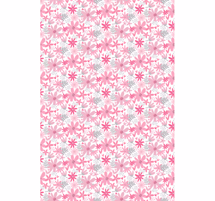 Ταπετσαρία λουλουδιών flowerprint 'Γιάμπο' Ροζ - TenStickers