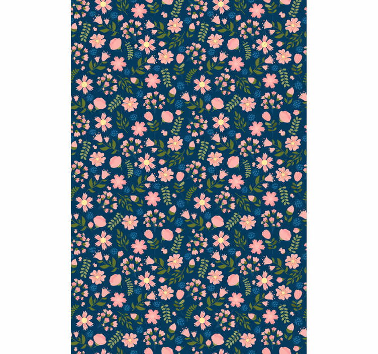 Ταπετσαρία λουλουδιών flowerprint 'floflo' Μπλε - TenStickers