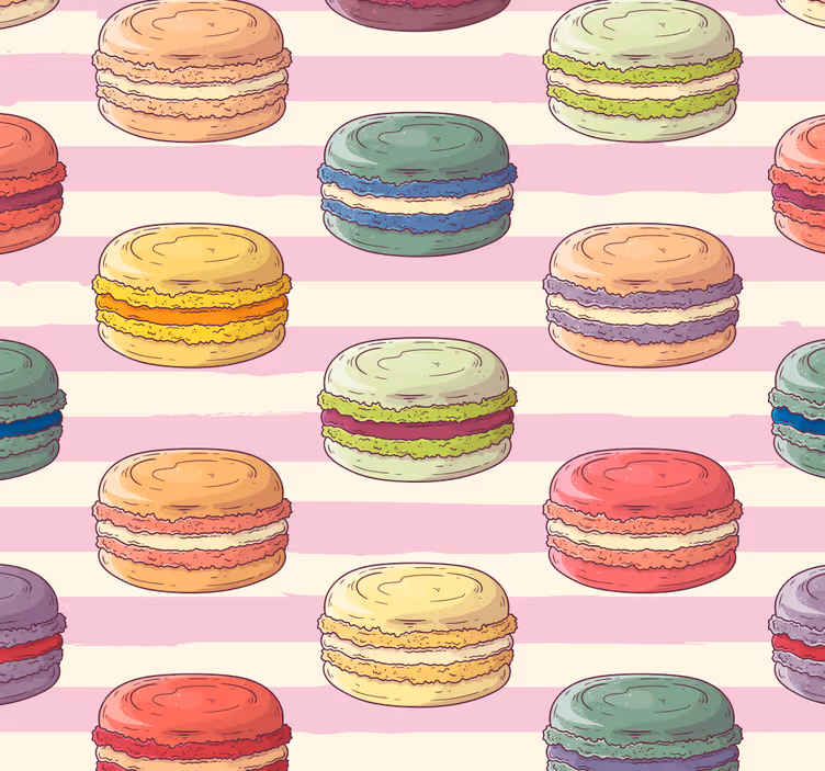 ρετρό macaroons μοντέρνα ταπετσαρία - TenStickers