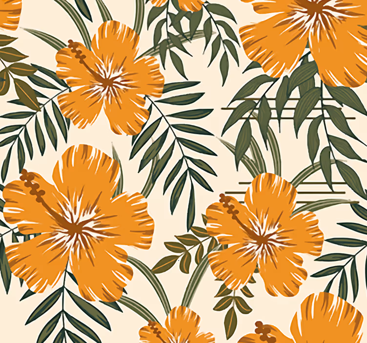 ταπετσαρία floral γκρι φύση - TenStickers
