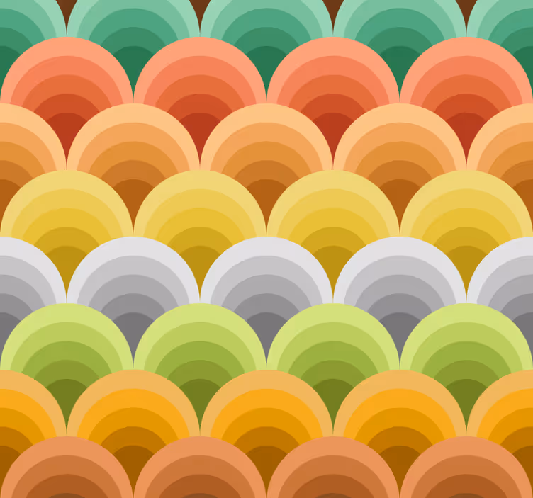 Vintage με πορτοκαλί cercles vintage ταπετσαρία - TenStickers