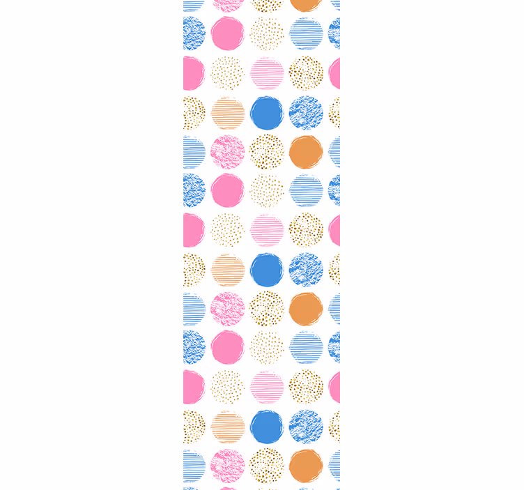 ταπετσαρία πουά μοτίβο συστοιχία κύκλων με σχέδια - TenStickers