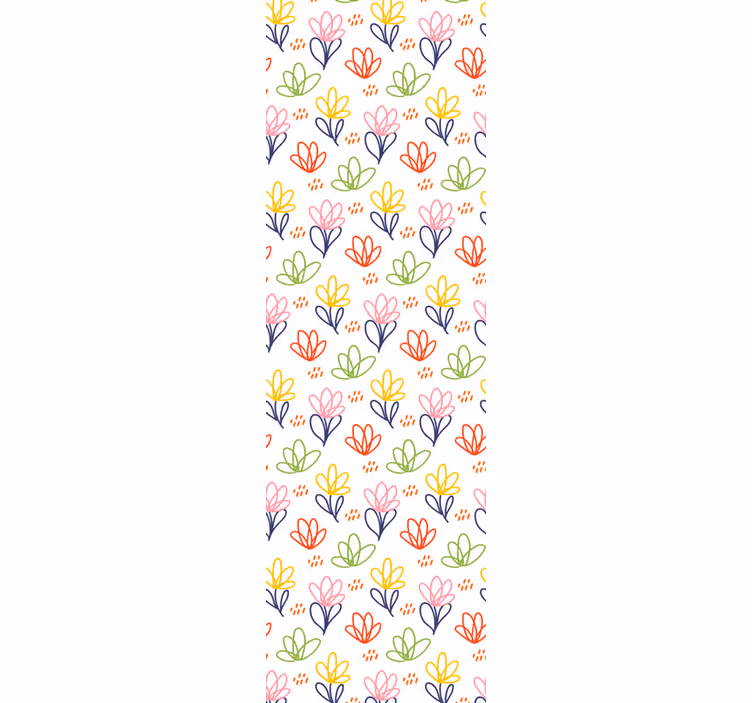ταπετσαρία λουλουδιών λουλουδάτο μοτίβο doodle - TenStickers