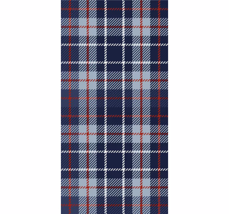 μπλε και κόκκινο ταρτάν κλασική ταπετσαρία - TenStickers