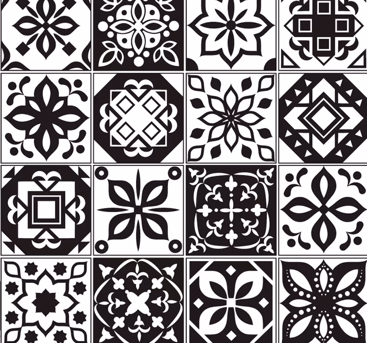 Arabesque - ασπρόμαυρη διακοσμητική ταπετσαρία - TenStickers