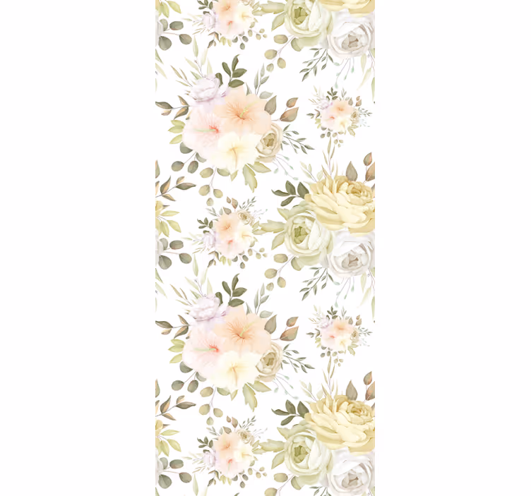 όμορφη floral απρόσκοπτη ταπετσαρία γάμου - TenStickers