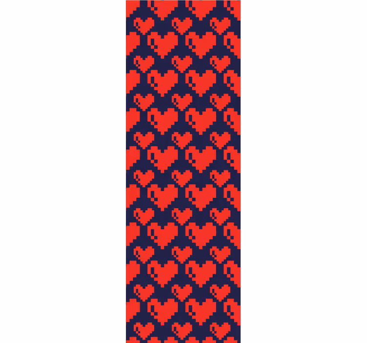 Pixel καρδιές μπλε φόντο ταπετσαρία υπνοδωματίου - TenStickers
