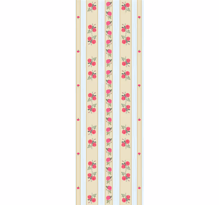 Ριγέ ταπετσαρία floral ριγέ κομψότητα - TenStickers