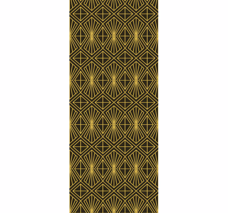 γεωμετρικό art deco μοτίβο σε χρυσή ταπετσαρία - TenStickers
