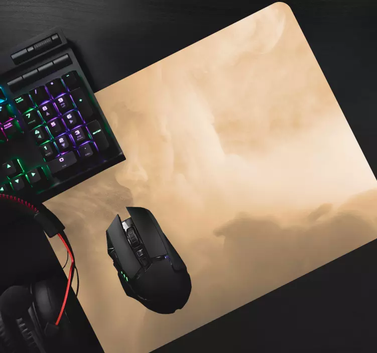 μπεζ σύννεφο και υφή καπνού περισσότερα mousepads - TenStickers