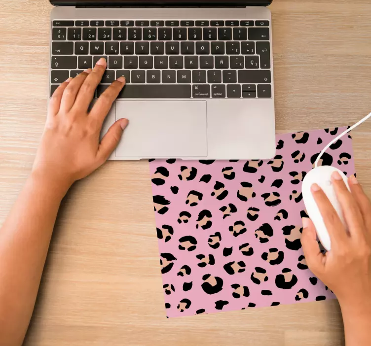 μαύρο και ροζ λεοπάρδαλη εκτύπωση πρωτότυπο μαξιλάρι ποντικιού - TenStickers
