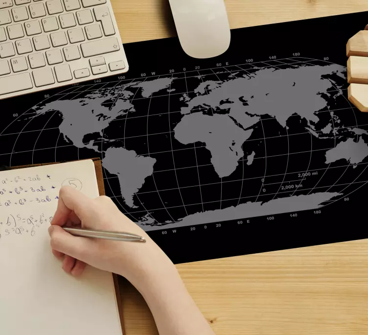 μαύρο ποντίκι χάρτη του κόσμου - TenStickers