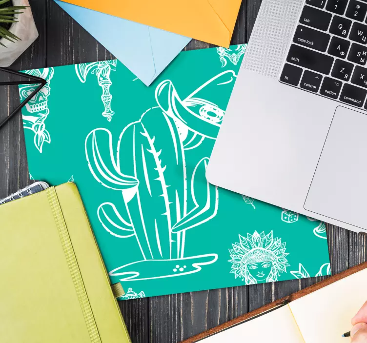 κάκτος και καπέλο ποντίκι δυτικού μοτίβου - TenStickers