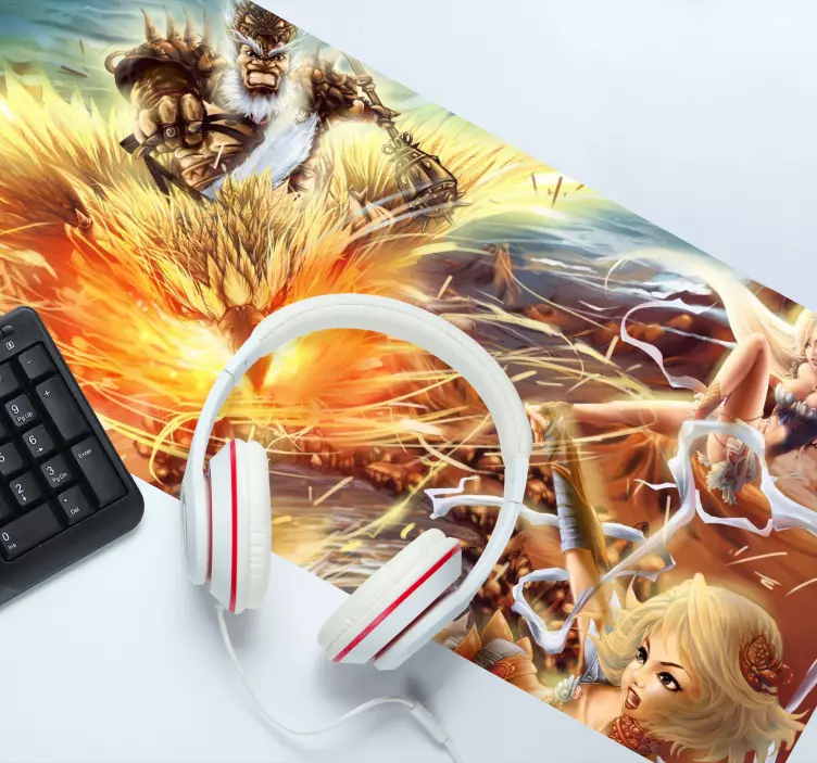 χαρακτήρες παλεύουν και πυροβολούν anime mousepad - TenStickers