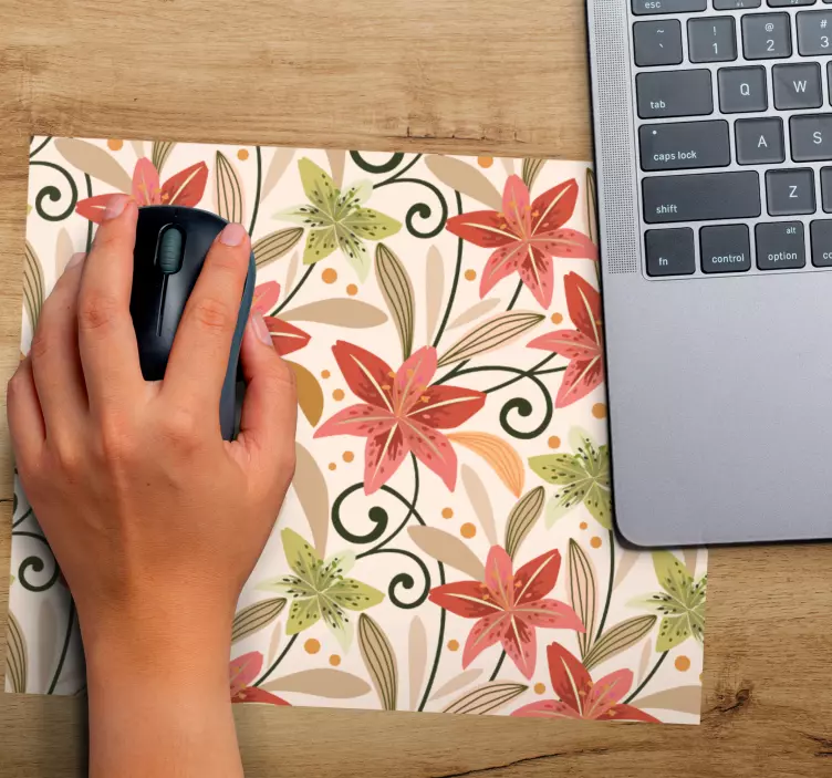 Vintage κρίνοι φλοράλ πρωτότυπο mouse pad - TenStickers