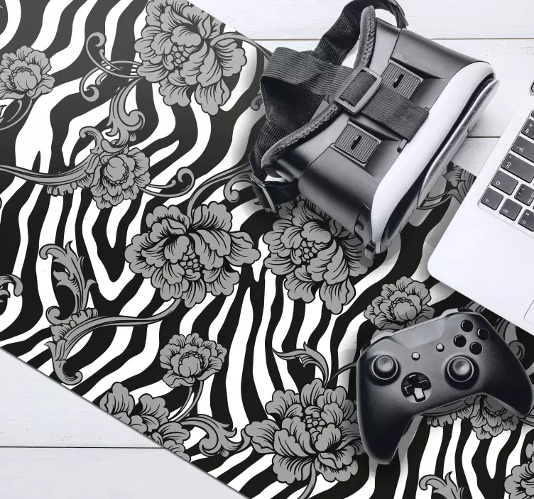 Floral ζέβρα εκτύπωση ποντίκι - TenStickers