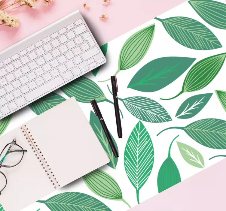 πράσινο φύλλο φύσης μοτίβο πρωτότυπο ποντίκι - TenStickers