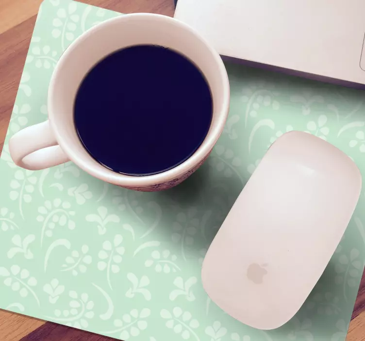 πράσινο διάνυσμα μοτίβο ποντικιού floral ποντίκι - TenStickers