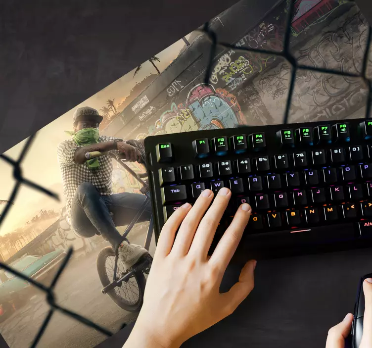 Άνθρωπος gta afro με ποντίκι για gaming ποδήλατο - TenStickers